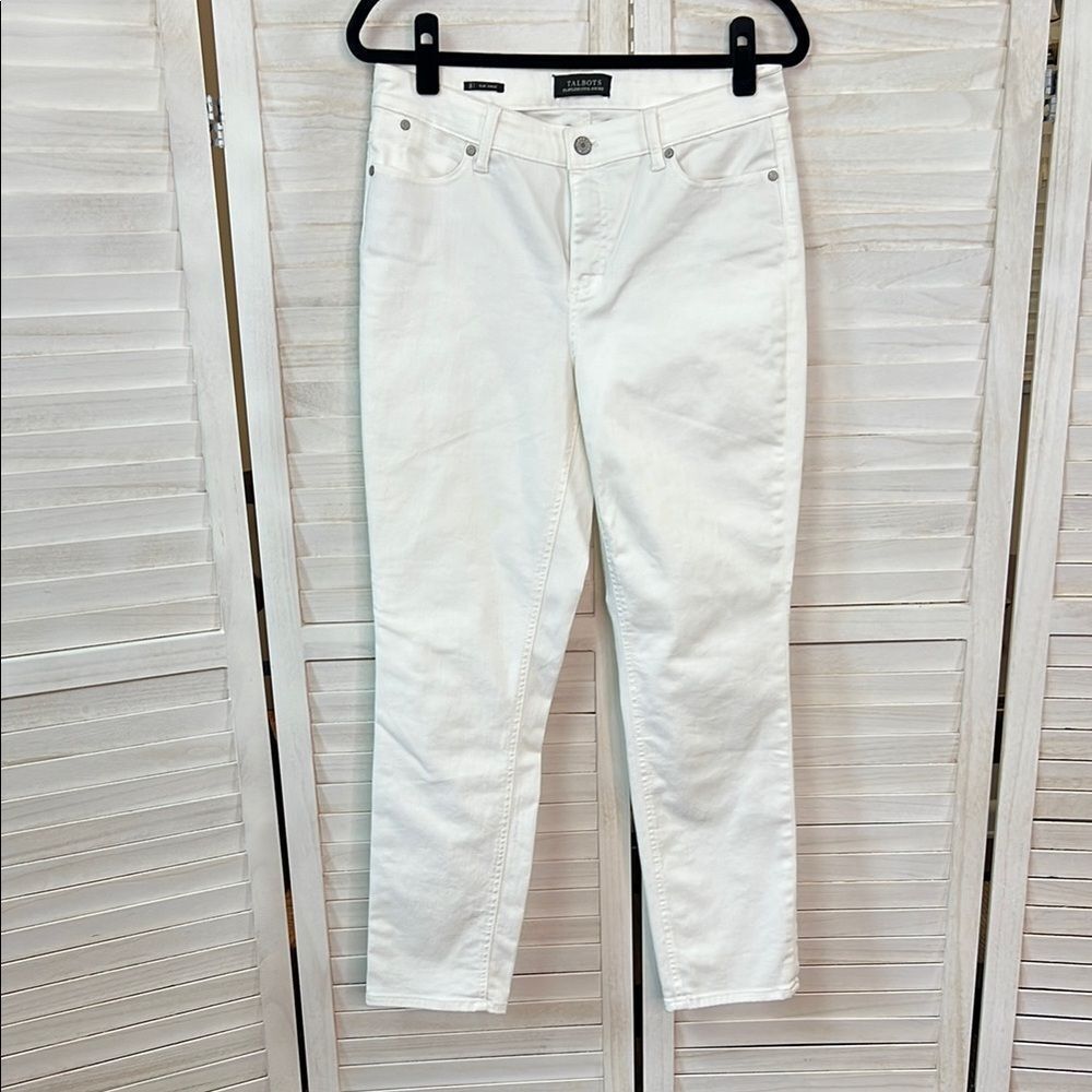 Talbots Classic White Flawless Five-Pocket Slim Ankle Jeans 8